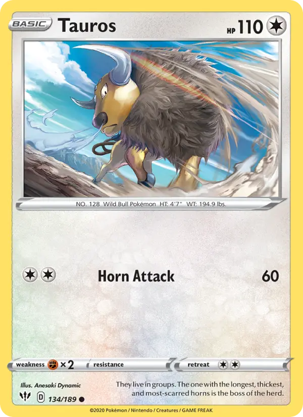 Tauros, Pokémon card