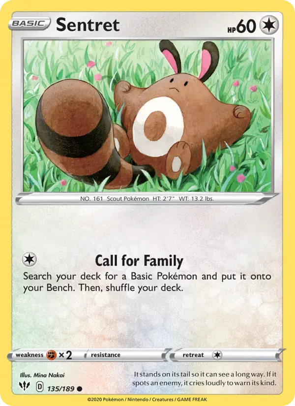 Sentret, Pokémon card