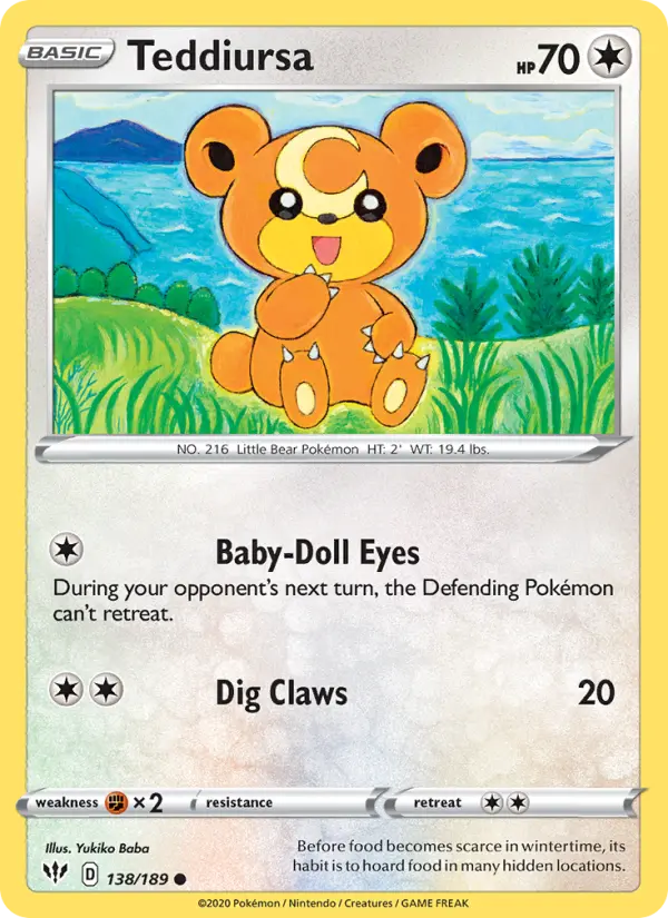 Teddiursa, Pokémon card