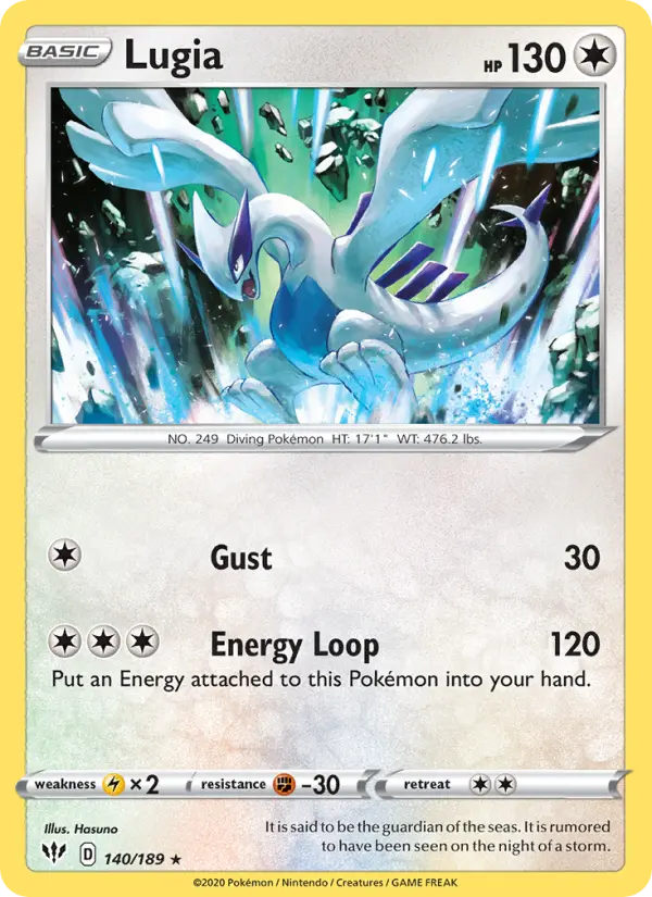 Lugia, Pokémon card