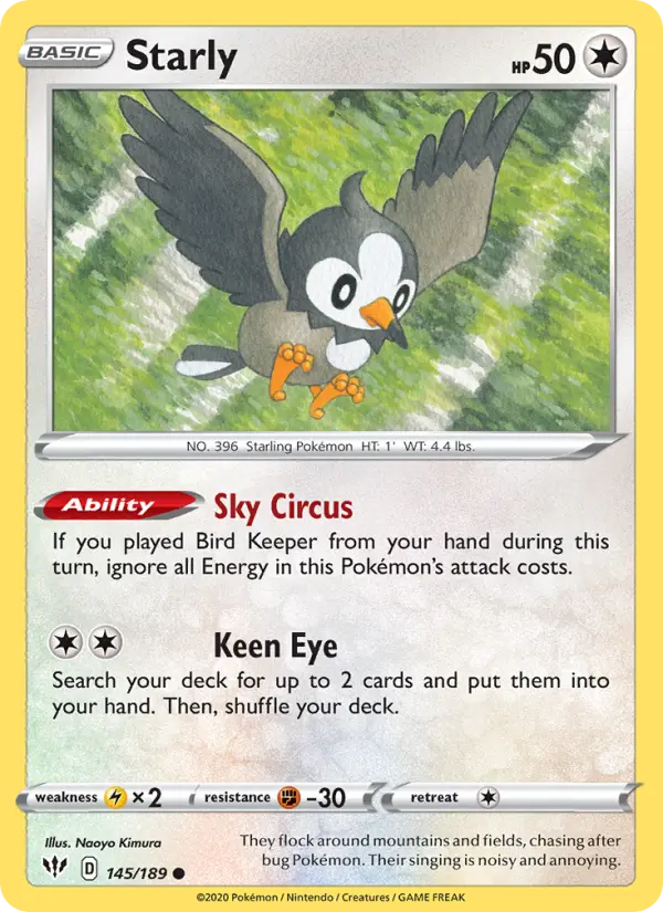 Starly, Pokémon card