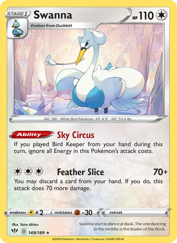 Swanna, Pokémon card