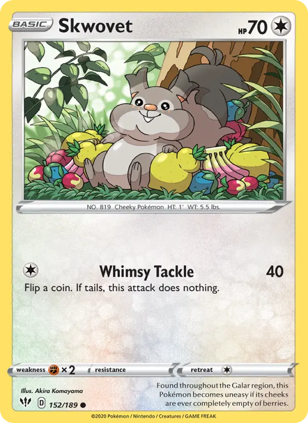 Skwovet, Pokémon card