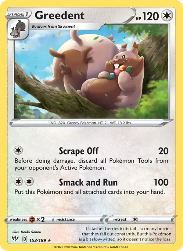 Greedent, Pokémon card