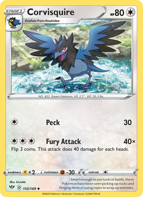 Corvisquire, Pokémon card