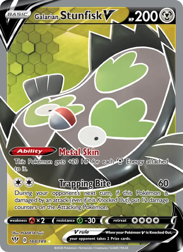 Galarian Stunfisk V, Pokémon card