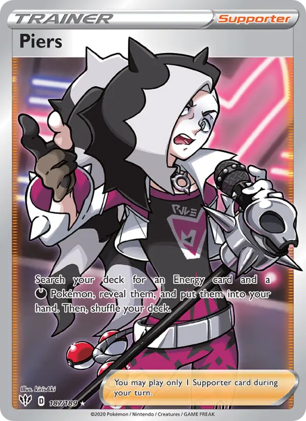 Piers, Pokémon card
