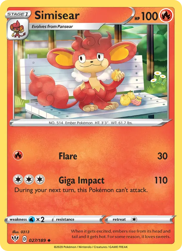 Simisear, Pokémon card