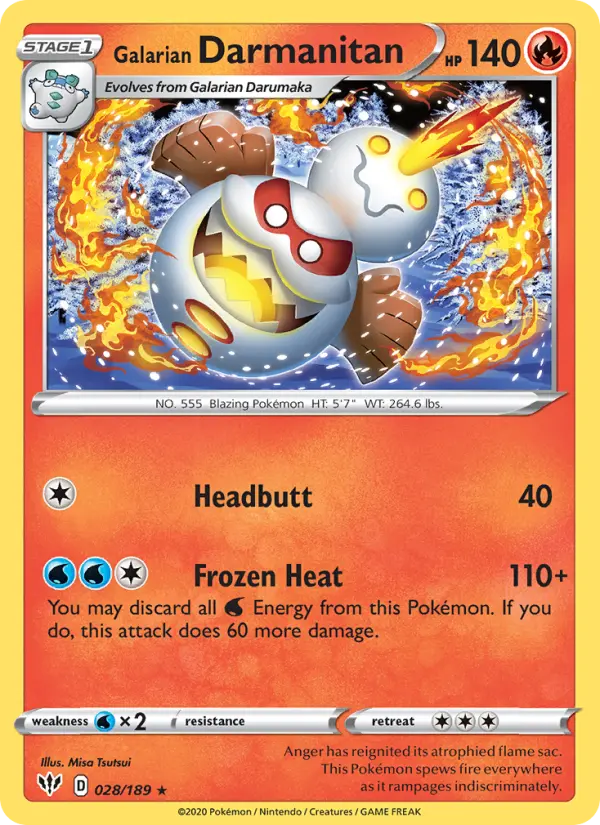 Galarian Darmanitan, Pokémon card