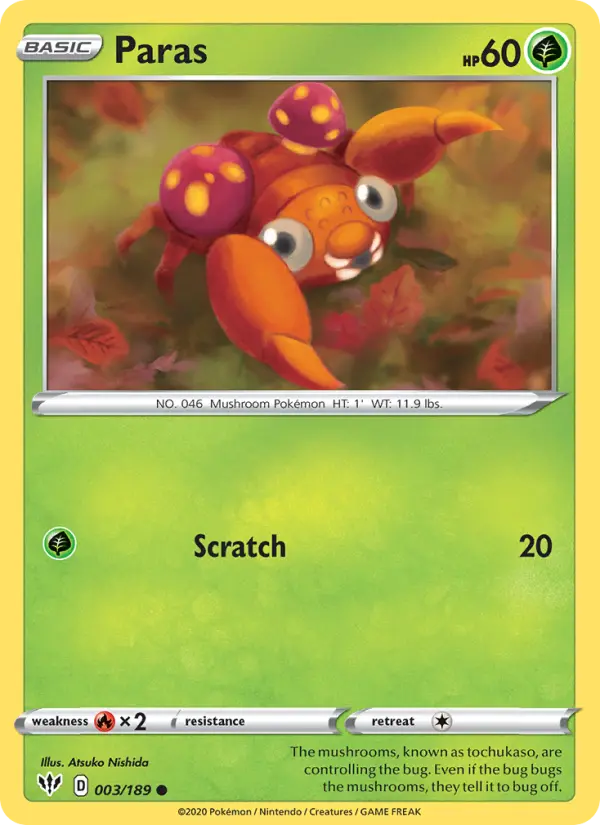 Paras, Pokémon card