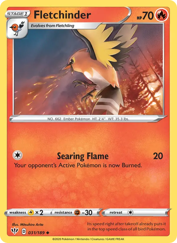 Fletchinder, Pokémon card