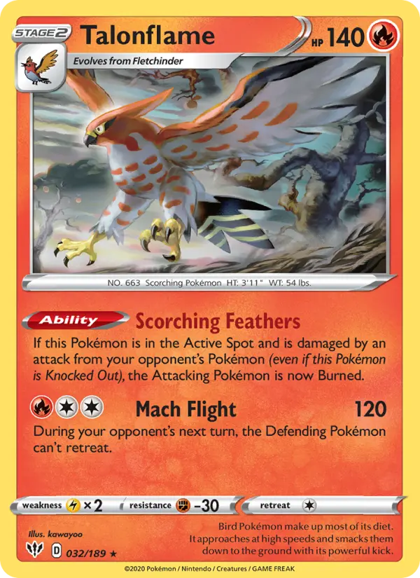 Talonflame, Pokémon card