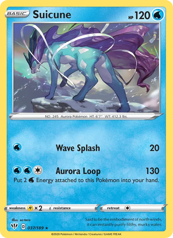 Suicune, Pokémon card