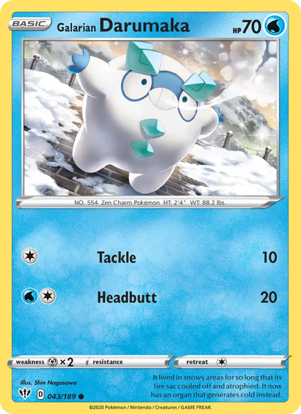 Galarian Darumaka, Pokémon card