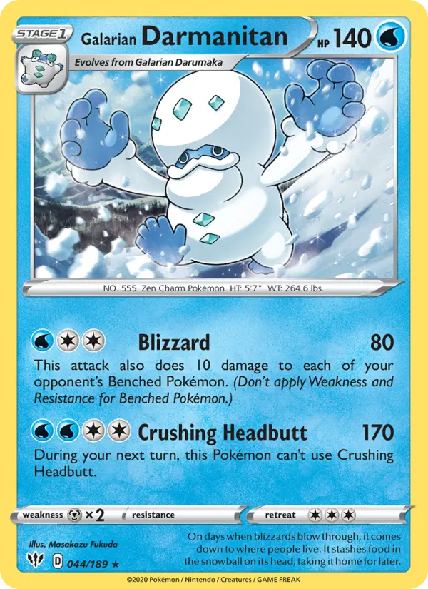 Galarian Darmanitan, Pokémon card