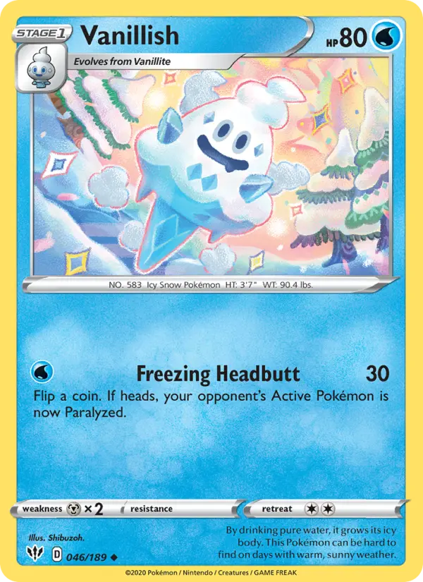 Vanillish, Pokémon card