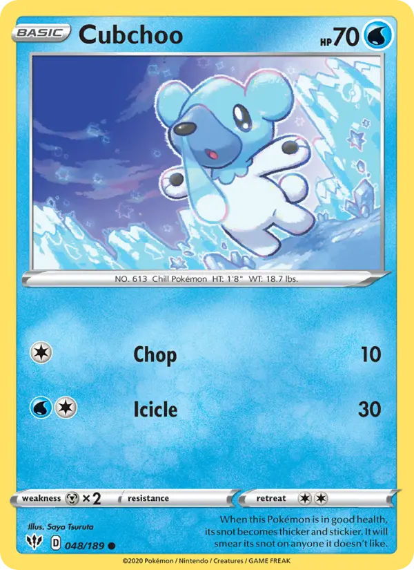 Cubchoo, Pokémon card