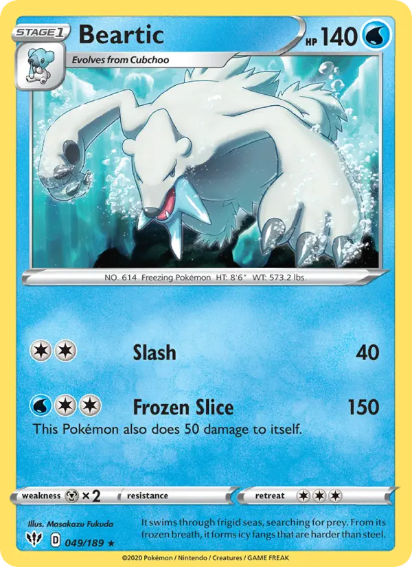 Beartic, Pokémon card