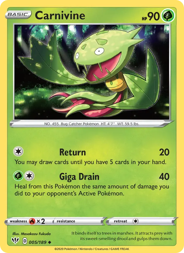 Carnivine, Pokémon card