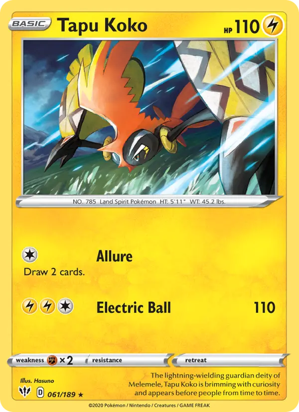 Tapu Koko, Pokémon card