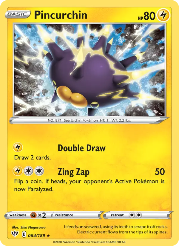 Pincurchin, Pokémon card