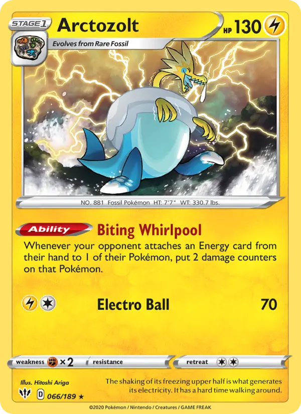Arctozolt, Pokémon card