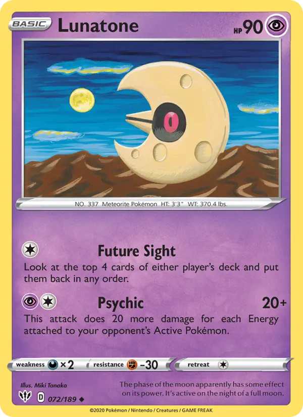 Lunatone, Pokémon card