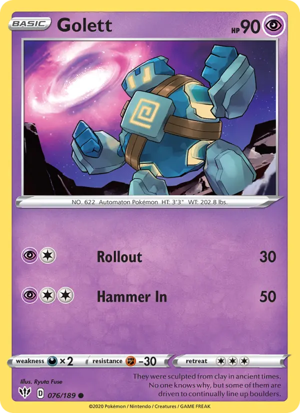Golett, Pokémon card