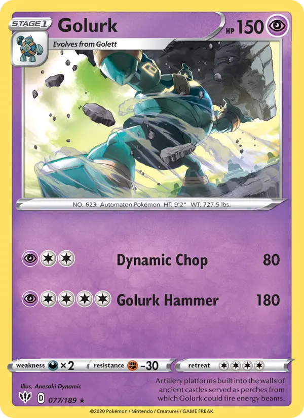 Golurk, Pokémon card