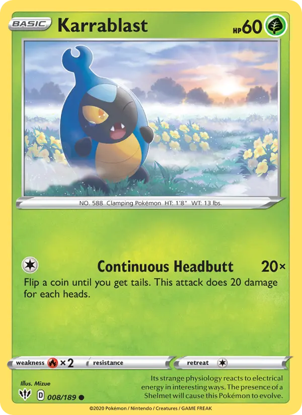Karrablast, Pokémon card