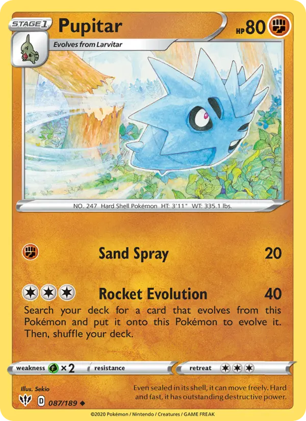 Pupitar, Pokémon card
