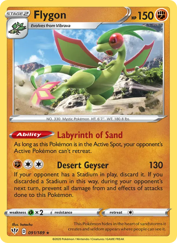 Flygon, Pokémon card