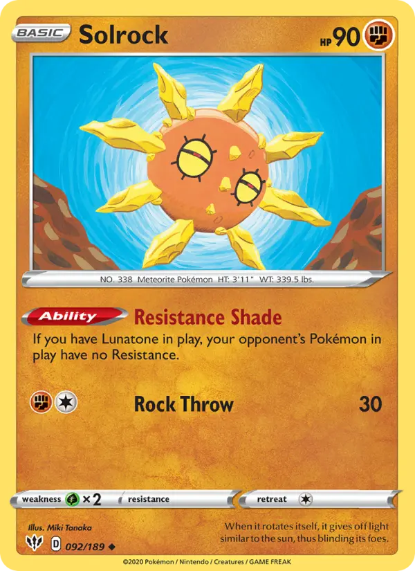 Solrock, Pokémon card