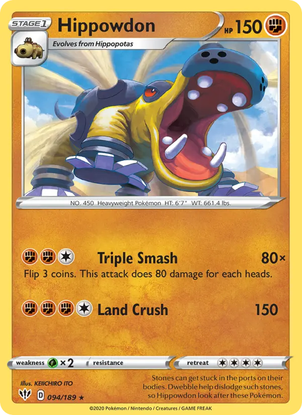 Hippowdon, Pokémon card