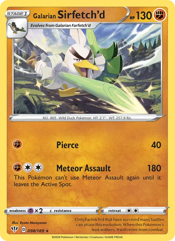 Galarian Sirfetch'd, Pokémon card