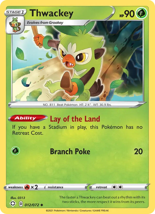 Thwackey, Pokémon card