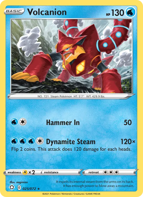 Volcanion, Pokémon card