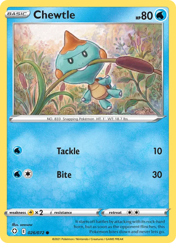 Chewtle, Pokémon card