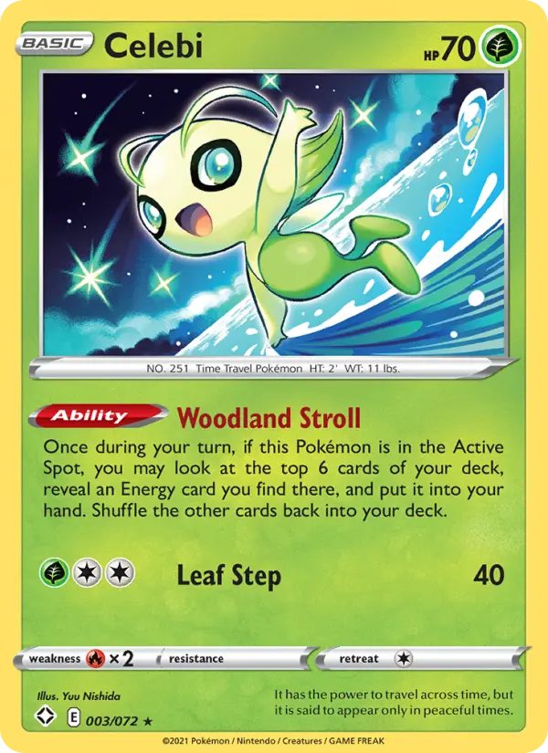 Celebi, Pokémon card