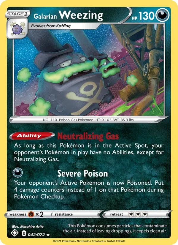 Galarian Weezing, Pokémon card