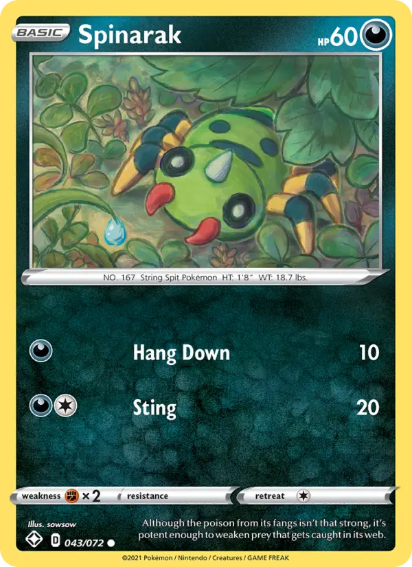 Spinarak, Pokémon card