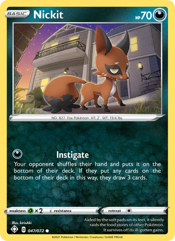Nickit, Pokémon card