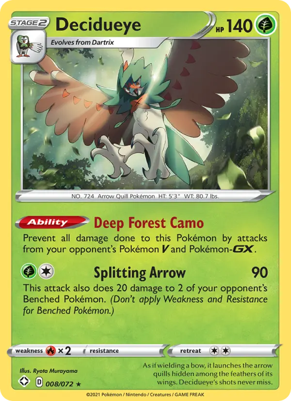 Decidueye, Pokémon card