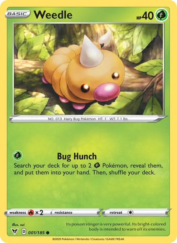 Weedle, Pokémon card