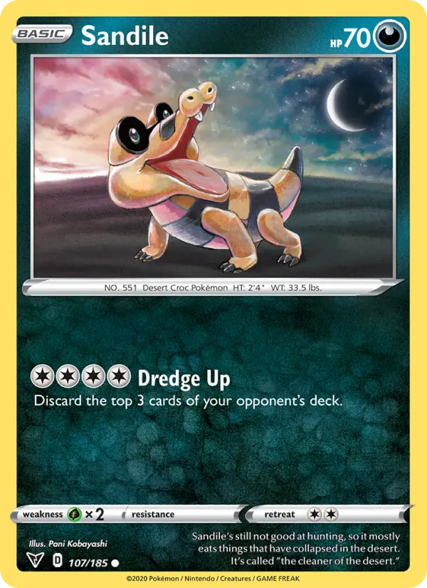 Sandile, Pokémon card