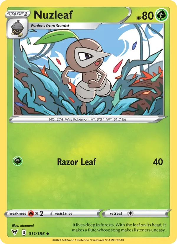 Nuzleaf, Pokémon card
