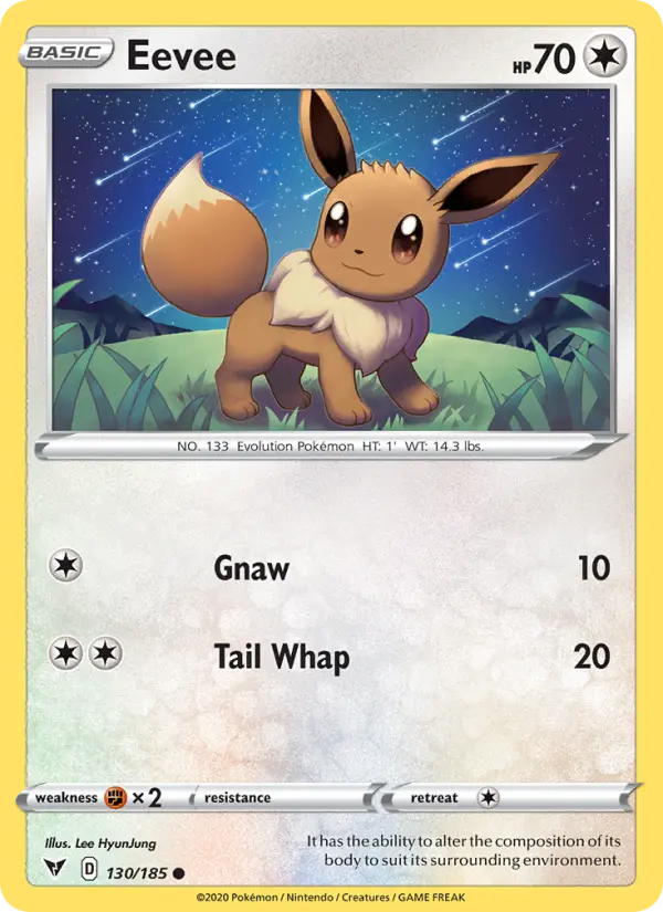 Eevee, Pokémon card