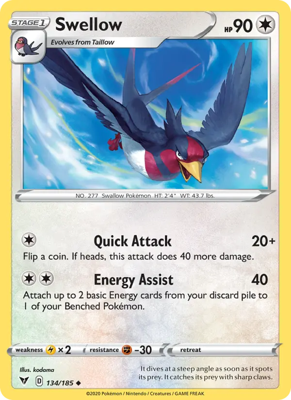 Swellow, Pokémon card