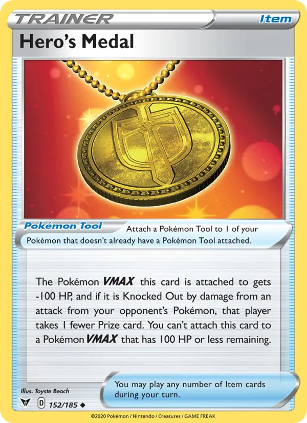 Hero's Medal, Pokémon card
