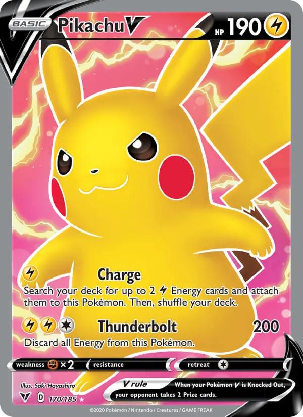 Pikachu V, Pokémon card